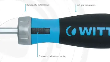 Реверсивная отвертка WITTE PRO BITDRIVE® Ratchet с трещоткой и набором бит в рукоятке (PH1-3/PZ1-3)