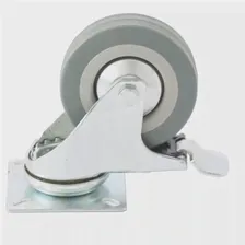 Колесо поворотное с тормозом D 100 мм, крепление платформенное Сибртех