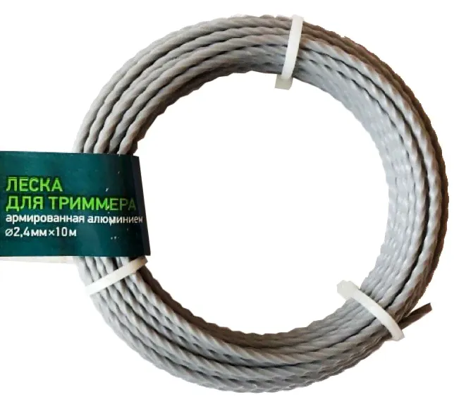 Леска для триммера армированная Сибртех 2,4мм*10м